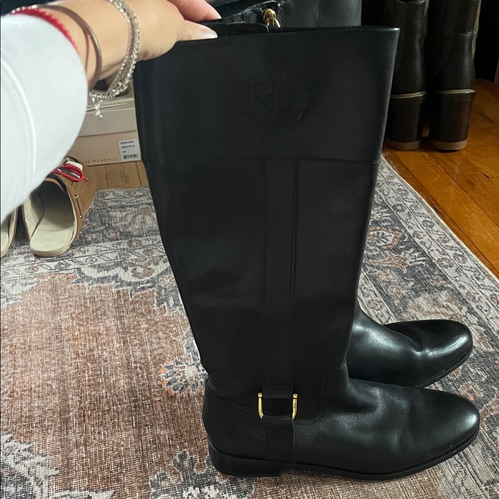 LAUREN by Ralph Lauren Elegant Black Leather Women's Boots